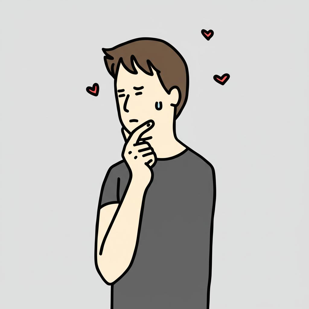 Illustration of a man looking stressed and thoughtful about his relationship