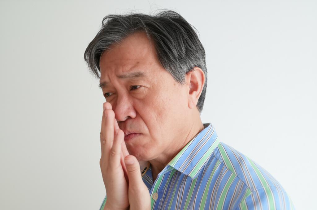 Middle-aged man looking worried or stressed