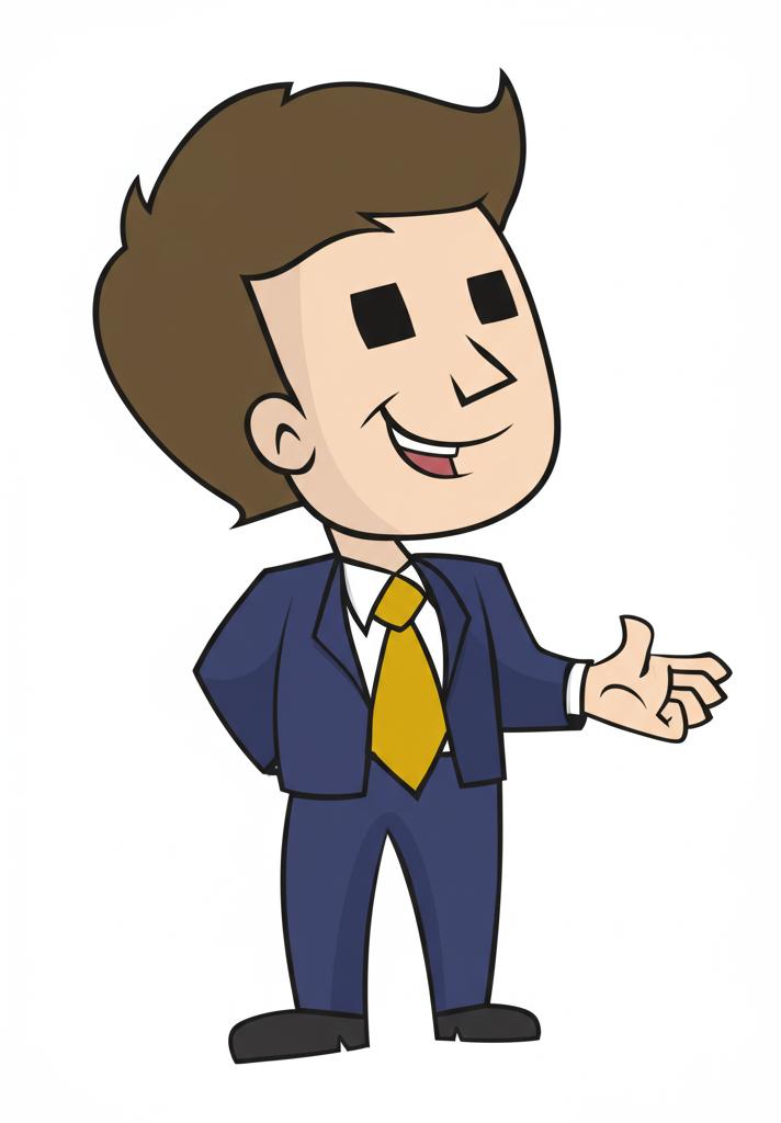 illustration of a happy confident man