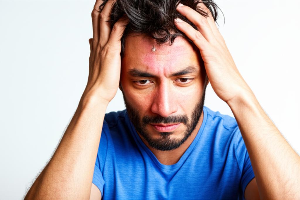 Man feeling tired and stressed after excessive activity