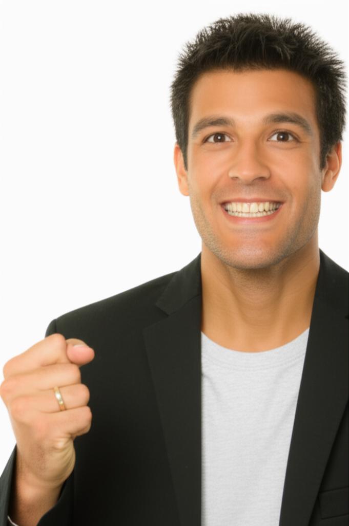 man looking energetic and happy, enjoying life, ai generated